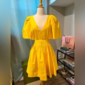 Vibrant Yellow Open Back Dress - Banana Republic Sz 4